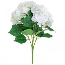 Product Deco bouquet hydrangea white artificial flowers 5 flowers 48cm