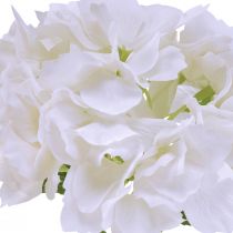 Hydrangea Artificial White Real Touch Flowers 33cm