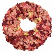 Hydrangea wreath Burgundy Ø44cm