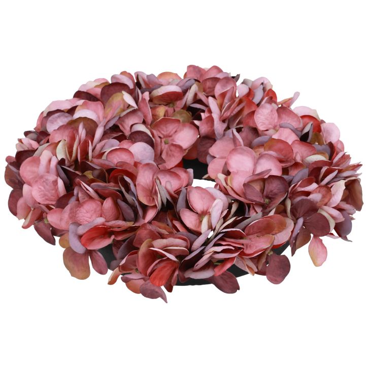 Artificial flowers decoration hydrangea wreath artificial old pink Ø26cm