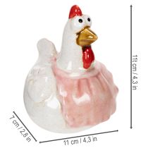 Product Ceramic chicken figurines for the living room, cute Easter table decoration for the home, 11cm, 2 pieces