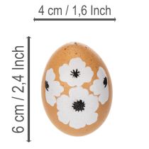 Product Easter egg hanging decoration, spring, Easter, real chicken eggs, natural, 6cm, 6 pieces