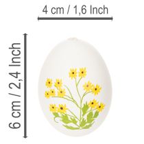 Product Easter eggs with delicate floral motifs for festive Easter decoration in the living room, 6cm, 6 pieces