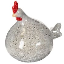 Product Ceramic chicken figurine, fun design for stylish home decoration, 16cm, 2 pieces