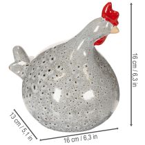 Product Ceramic chicken figurine, fun design for stylish home decoration, 16cm, 2 pieces