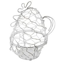 Product Wire basket in the shape of a chicken for Easter eggs. Charming addition to Easter decorations. 14cm