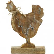 Product Wooden chicken, spring decoration, Easter figure natural, white washed H26cm
