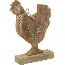 Wooden chicken, spring decoration, Easter figure natural, white washed H26cm