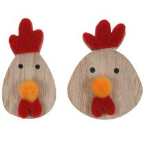 Product Rooster wood in glass 36pcs