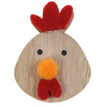 Product Rooster wood in glass 36pcs