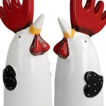 Product Ceramic Rooster Kitchen Decoration Chicken White H23cm 2pcs