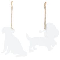 Product Christmas Dog Ornaments, Set of 2, Metal, 12cm - Dog with Scarf & Hat