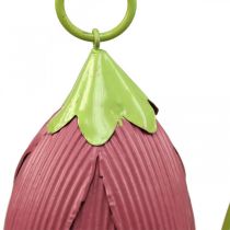 Garden stakes metal decorative flowers pink pink yellow L58cm 3pcs