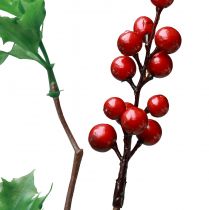 Product Ilex Artificial Holly Berry Branch Red Berries 75cm