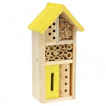 Product Insect hotel yellow wood insect house garden nesting box H26cm