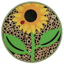 Insect Hotel Round Wooden Insect House Green Sunflower Ø25cm