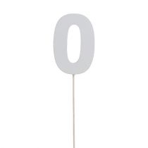 Product Anniversary number "0" on the staff white L27cm 10pcs