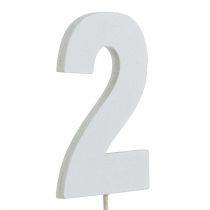 Anniversary number "2" on the staff white L27cm 10pcs