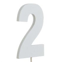 Product Anniversary number "2" on the staff white L27cm 10pcs
