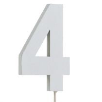 Anniversary number "4" on the staff white L27cm 10pcs
