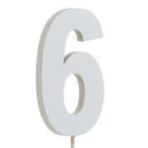 Product Anniversary number "6" on the staff white L27cm 10pcs