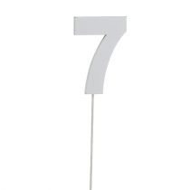 Anniversary number "7" on the staff white L27cm 10pcs