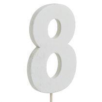 Product Anniversary number "8" on the staff white L27cm 10pcs