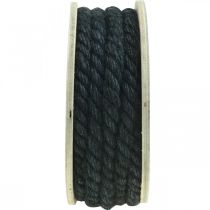 Product Jute cord black, decorative cord, natural jute fiber, decorative rope Ø8mm 7m