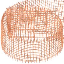 Product Jute ribbon, red-orange, mesh ribbon, jute, ecological, terracotta, 5cm wide, 40m long