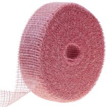 Product Jute tape, net tape, table tape, deco tape, jute, light pink, 5 cm, 40 m