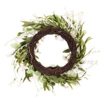 Product Artificial daisy wreath, natural look and durable, for door and wall decoration, 55cm