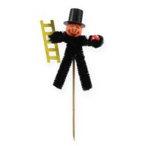 Chimney sweeper with mushroom and ladder on wooden stick 8cm 24pcs