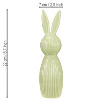 Product Ceramic Easter bunny figurine in pastel green, table decoration, 22cm, 2 pieces