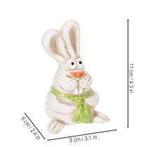 Product Easter Bunny Figurines, Hand-Painted Ceramic Decorations, Fun Design for Easter Decorating, 11cm, 4 Pieces