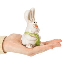 Product Easter Bunny Figurines, Hand-Painted Ceramic Decorations, Fun Design for Easter Decorating, 11cm, 4 Pieces