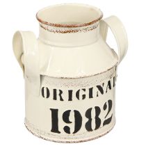Product Jug Metal Decoration &quot;Original 1982&quot; Cream Rust H13cm 2pcs