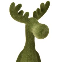 Product Sitting moose flocked Shelf sitters Christmas Green 31cm 2pcs