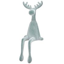 Product Sitting Moose Shelf Sitter Christmas flocked Grey 31cm 3pcs
