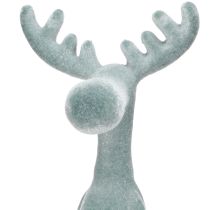 Product Sitting Moose Shelf Sitter Christmas flocked Grey 31cm 3pcs