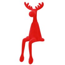 Product Sitting Moose Shelf Sitter Christmas flocked Red 31cm 3pcs