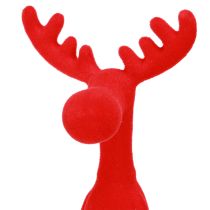 Product Sitting Moose Shelf Sitter Christmas flocked Red 31cm 3pcs