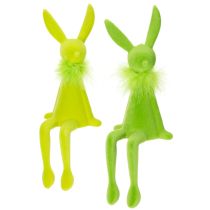 Product Easter Bunny Decoration, Shelf Sitter, Sitting Figure Made of Plastic for Spring, 27cm, 2 Pieces