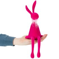 Product Easter bunny decoration, shelf sitter with feather boa for sideboard or shelf, 36cm, 2 pieces