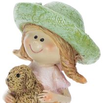 Product Shelf sitter Smiling girl with dog Ø4.5cm H9.5cm