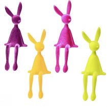 Product Easter bunny shelf sitter, flocked, assorted, 36cm, 4 pieces