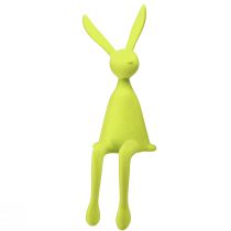 Product Easter bunny sitting on a shelf, flocked, yellow-green, 56cm