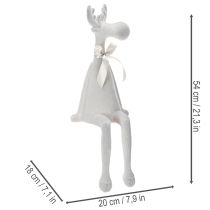 Product Reindeer Christmas Figure with Long Legs, Grey, 54cm, Flocked, Indoor Edge Decoration