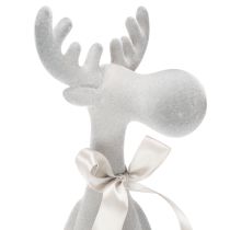 Product Reindeer Christmas Figure with Long Legs, Grey, 54cm, Flocked, Indoor Edge Decoration