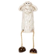 Product Ceramic sheep figurine, sitting sheep, for Easter and year-round decoration, 18cm, 3 pieces