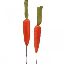 Deco carrots, Easter decorations, carrots on a wire, artificial vegetables orange, green H11cm 36p